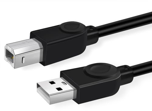Sooiiyu Cavo per stampante USB 2.0, cavo per stampante scanner ad alta velocità da 3 metri, compatibile con HP, Canon, Lexmark, Epson, Dell, Xerox, Samsung e altri