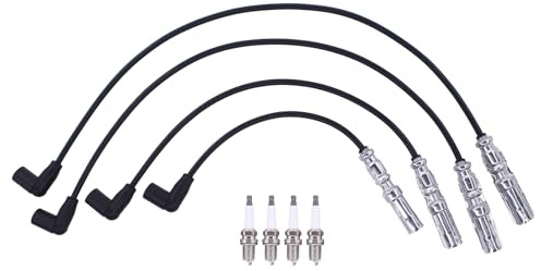 Zündkerzen Zündkabel Satz Zündleitungssatz Zündkabelsatz für Passat B5 Transporter T5 Multi-van Golf 4 Polo New Beetle Bo-ra Caddy A3 8L A4 B5 8D A4 B6 B7 8E Cordoba Ibiza Toledo Leon Octa-via 1.6 2.0
