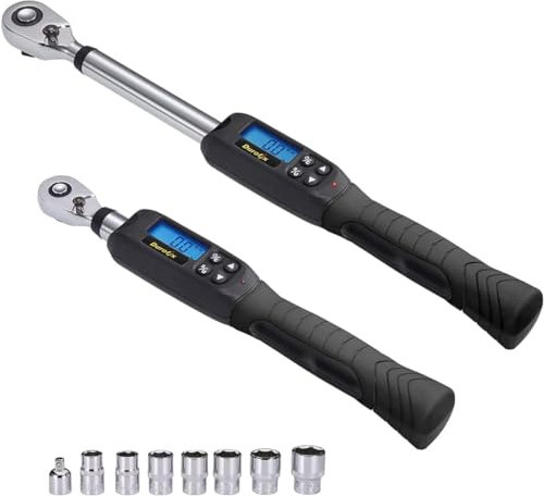 Durofix RM601-34 Kit combinado de llave dinamométrica digital resistente de 3/8 pulgadas y 1/2 pulgadas con certificado de calibración