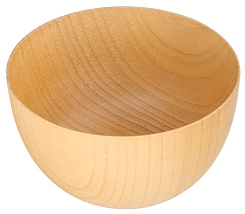 F&Y Holzschüssel, rund, Küchenutensilien, Lebensmittelbehälter, helle Farbe, einfach für Nüsse, Vorspeisen, Obst, Snacks (groß)