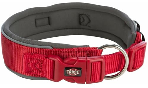 Trixie Premium Halsband fÜr Hund extra breit rot/Graphitgrau
