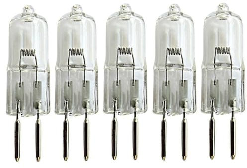 WYLIELAMSH 5PCS G5.3 24V 20W G5.3 24V 35W Glühbirne G5.3 24V 50W G5.3 24V 75W Glasbirne 24V G5.3 100W Tragbare Warmweiße Halogenlampe Licht Lampe Globus,50W