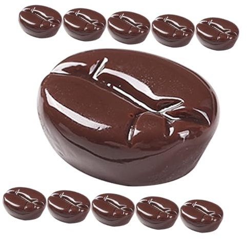 VICASKY 20pcs Simulated Coffee Beans Resin Fake Beans Artificial for Home Decor Diy Accessory Materials for Creative Coffee Craft Decoration