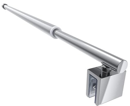 SVNR Barra telescopica per doccia regolabile, in acciaio inox, 700 mm-1200 mm, per box doccia, porta doccia, spessore vetro 8-10 mm (argento).