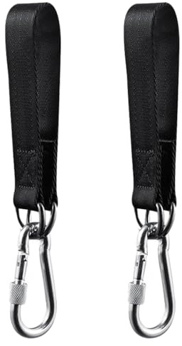 WUSJCOF 2 pcs Hängematte Gurte Schaukel Befestigung Hängematten Befestigung mit 2 Schwerlast Karabinern und D-Ringen Polyestergurte für Baumschaukel Aufhängung Hängesessel