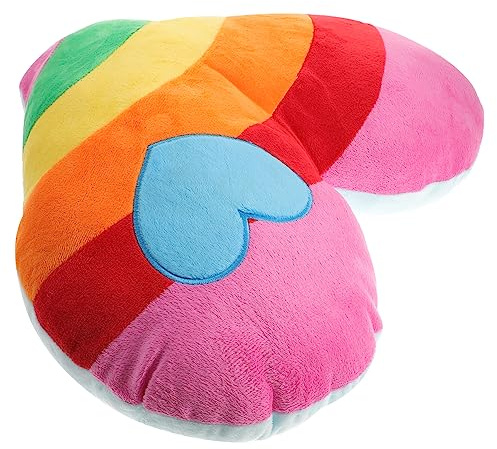 MOLUCKFU Regenbogenkissen Herzförmiges Dekokissen Plüschkissen in Herzform mit Pp Baumwolle als Sofakissen für Wohnzimmer und Geschenk