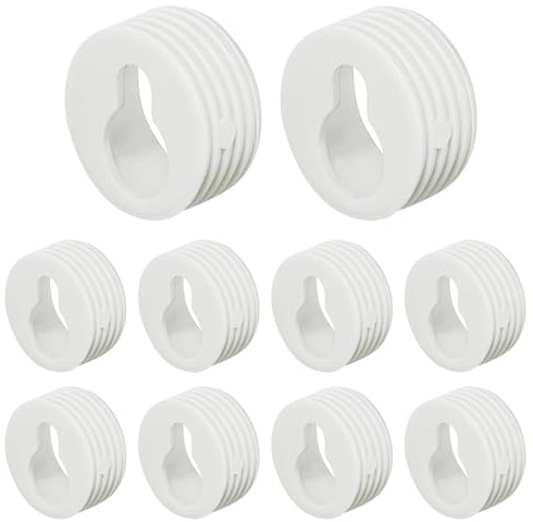 10 Stück Schrankaufhänger - 20mm Kunststoff Schrankhalter weiß, Schrankaufhängung mit Schlüsselloch, Rund Typ Schlüsselloch Regalhalterungen Aufhänger, für Holz-Rahmen