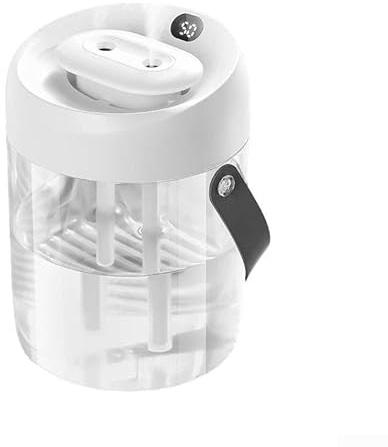Niceminiwall Umidificatore a doppio ugello, grande capacità, 2 l, per uso domestico, silenzioso, per ufficio e scrivania, colore: bianco