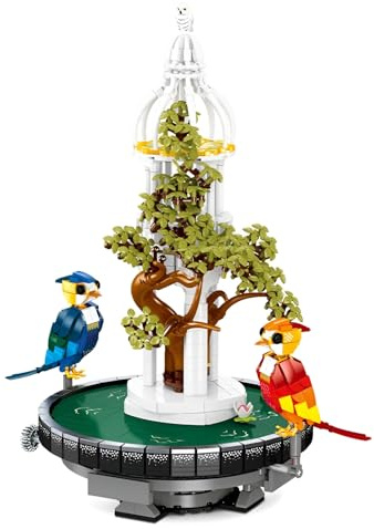 Parrot Pond Scene Building Set, 1183PCS Pavilion Construction Model Toys, Creative Animal Scenario Building Bricks Kit, Ideas Gifts for Kids Adults