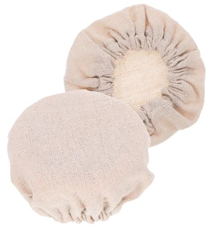 ABOOFAN Coperchio Beige per Barattoli da Cucina 2 Pezzi, Lavabile e Mantiene Freschi gli Alimenti, Copertura per Bottiglie di Stoccaggio Riutilizzabile