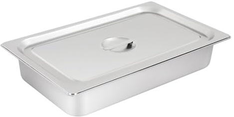 Etrhdfyts Panerskålsset 4 delar med lock, 4 stycken 9 L GN behållare, rostfritt stål 10 cm djup panierad gata, gastrobehållare gastronormbehållare chafing dish gastronomi