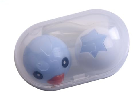 Healvian 4pcs Lens Case Holder Cartoon Lens Storage Box Container for Home and Travel Random Color