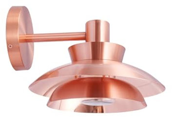 Lucande Wandleuchte außen Thais (spritzwassergeschützt (Modern) in Kupfer aus Edelstahl (1 flammig, E14) - Außenwandleuchten Wandlampe Led Außenlampe Outdoor für Außenwand/Hauswand Haus