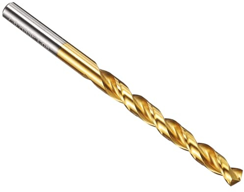 PATIKIL Brocas de 7.6mm, Acero de Alta Velocidad M42 con 8% Cobalto, Vástago Recto Jobber 135°, Recubierta de Nitruro de Titanio (TiN) para Acero Inoxidable y Metales Duros - 1 Unidad