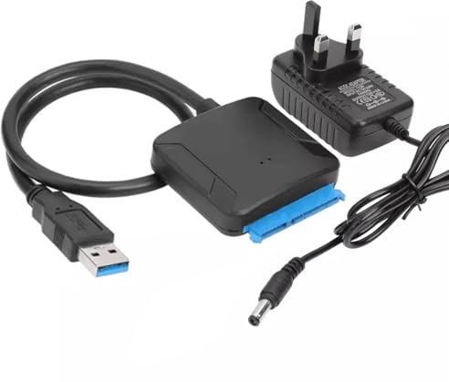 FiTspi USB 3.0 to SATA Adapter, Hard Disk Drive SSD Cable, Connector Converter Support 2.5” HDD/SSC and 3.5” HDD Compatible with Windows Mac Linux