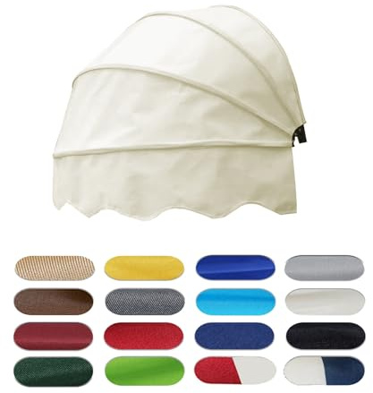 120/130/140 cm Tende Cappottina Da Sole Per Esterno, Tendelino Per Porta A Cupola, Tende Da Sole Per Protezione Solare, con Telaio, per Patio Negozio Giardino(Beige,120 cm/47.24 in)