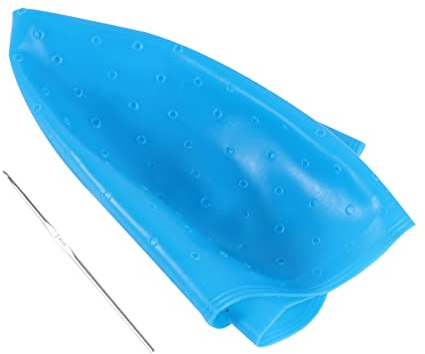 FRCOLOR Cuffia Per Colorazione Chioma Fori Per Mèches in Plastica Per Uso Domestico e Professionale in Salone Di Bellezza Blu