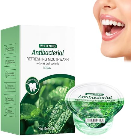 Mundspülung Total Care - Kariesvorbeugung, Zahnstärkung, Frischer Atem, Zahnfleischpflege - 13ml X 10 Stück - Ideal Für Chronischen Mundgeruch Und Gereiztes Zahnfleisch (Minze) Mint Mouthwash