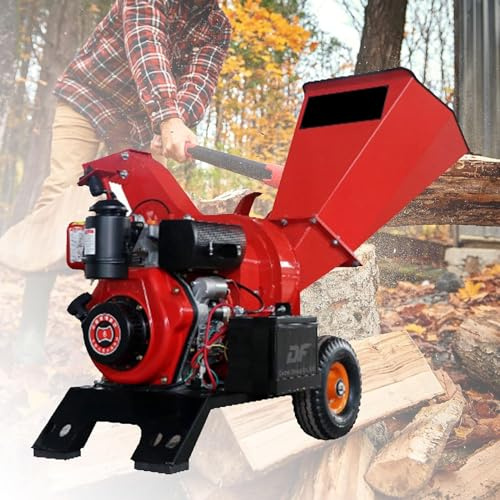 KLYDBMYT Trituradora eléctrica de jardín, trituradora de árboles diésel 173f, Tanque de Combustible de 3,6 l, diámetro de trituración (tamaño: Arranque Manual)