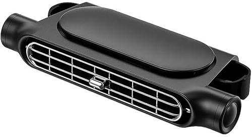 LOMUG Ventilador de coche de doble cabeza para asiento trasero de coche, ventilador portátil USB para asiento de coche, ventilador de doble cabeza para coche, ventilador de 3 velocidades para el hogar