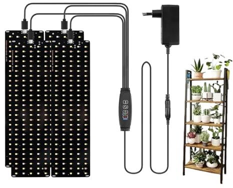 Pflanzenlampe LED Vollspektrum, 4 Stück Grow Light mit 540 LEDs und Zeitschaltuhr 3 Modi 10 Helligkeiten Pflanzenlicht Grow Lampe für Zimmerpflanzen und Setzlinge Pflanzenlampen Indoor