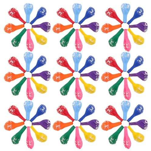 ERINGOGO 100pcs Inflatable Number Balloons with Star Print for Birthday Party Decorations Premium Latex Shower and Event Balloons and Vivid Printed for Boys Graduation and Anniversary