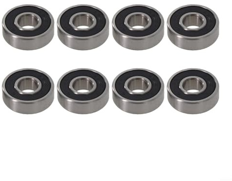 Eawfgtuw ABEC 11 608 Skateboard-Kugellager, Hochgeschwindigkeits-Rollschuh- und Roller-Radlager, 8 mm Innendurchmesser, Schwarz und Rot, 8 Stück