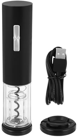 HOODANCOS Tire-Bouchon Électrique Automatique pour Vin Rouge Ouverture Facile Bouteille à Goulot ≤35 MM Plastique Solide Coupe-Feuille Intégré la Cuisine et Bar Accessoire Vin Pratique