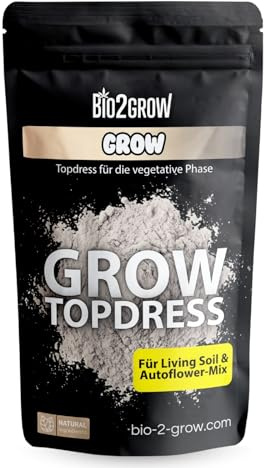 Bio2Grow® GROW Topdress 950g - Organischer Wachstumsdünger für Living Soil & Autoflower Erde - Vegetationsphase Dünger für kräftiges Wachstum