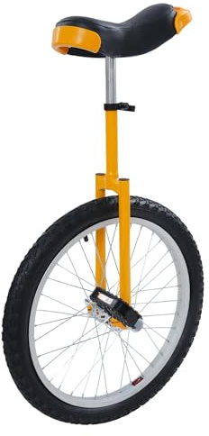ACROSSPART Monocycle autoportant réglable en hauteur pour enfants avec selle ergonomique pour débutants et professionnels Unisexe (jaune, 50 cm)