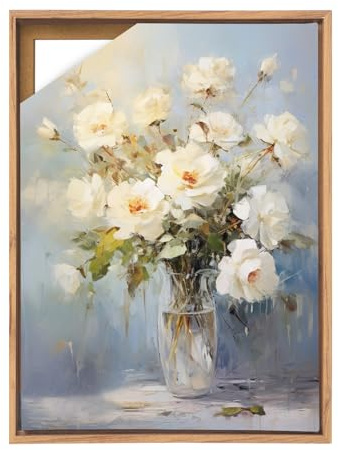 Canvas Frame 30x40 cm, Wooden Floating Frame for Canvas, Detachable Wood Tone Frames for Canvas Paintings, Easy to Change Art, Canvas Frame Kit without Glass and Back Panel (Wood Tone, 30X40cm)