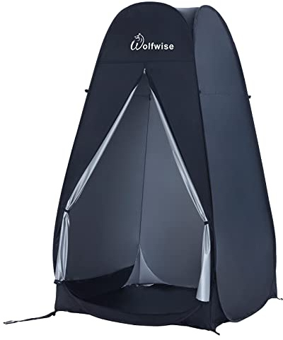 WolfWise Campingtoalett, tält, popup-dusch, skyddstält för klädbyte utomhus, omklädning, fiske, bad, förråd, tält, bärväska