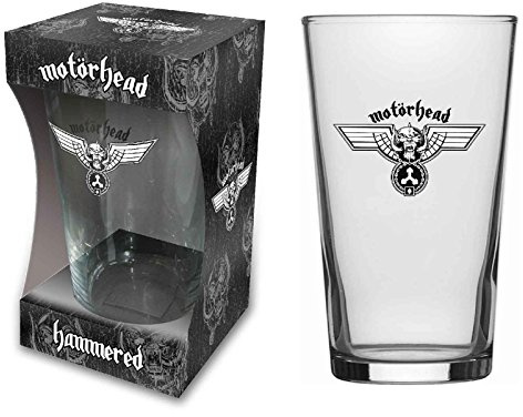 Motorhead Beer Glass Hammered Band Logo Official Boxed One Size