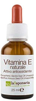 La Saponaria | Vitamina E naturale, Tocopherol, Heliantus annuus seed oil unsaponifiables. Funzione: rimpolpante, antiossidante, anti-age, 25ml