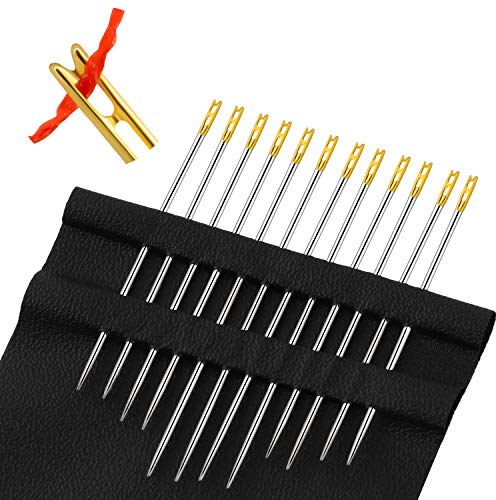 24 Stücke Selbst Einfädeln Nähnadeln Einfache Einfädelnadeln Seite Hand Nähen Nadeln für DIY Handgemacht Nadel Arbeitet Zubehör