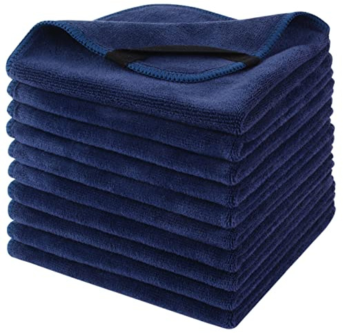 SINLAND Panni per il viso in microfibra ad asciugatura rapida, 30,5 x 30,5 cm (confezione da 10, blu navy)