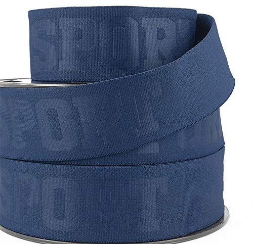 Gummiband 3D Sport, 40 mm breit - ab 1 Meter - auch zum Nähen für Unterwäsche zu verwenden., Marine