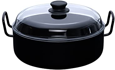 Riess 0458-022 Omas Braising Pan w. GD 24cm, SCHWARZEMAIL, LBH 24x30x7,5cm, wt. 2,4kg