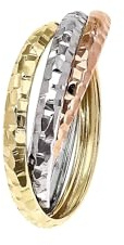 forme di Lucchetta Tricolor Ring 585 Damen Wickelring | Weißgold, Rosegold, Gelbgold, Größen 50 52 54 56 58 60 62