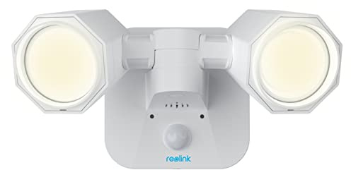 Reolink Flutlichter Außen mit Dual-Head, 18W 2000 Lumen Helligkeit, Eingebauter PIR Sensor, IP65 Wasserfestigkeit, Unterstützt den Verknüpften Arbeitsmodus Kameras und NVRs, Floodlight PoE | 18W 2000 Lumen Helligkeit, Eingebauter PIR Sensor, IP65 Wasserfestigkeit, Unterstützt den Verknüpften Arbeitsmodus Kameras