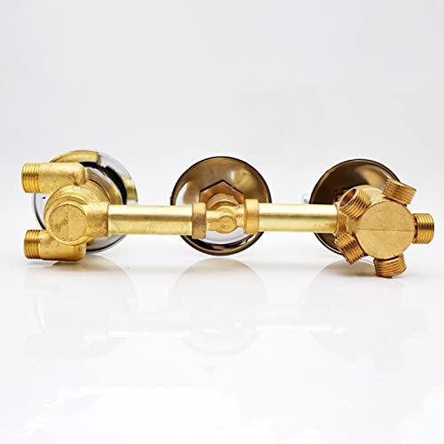 Brass Thermostatic Shower Mixer Tap with Integrated Shut Off/Diverter Valve, 2/3/4/5 Way, G1/2 Thread, Temperature Control Mixing Valve for Shower,Thread 5 Way