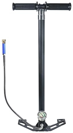 TUXING PCP Luftpumpe 4500psi, Hochpräzise Handpumpe Luftgewehrpumpe, Vierstufige Handpumpe, Edelstahl Luftpumpe für Jagd Luftgewehr Pistole Laden Pneumatische Luftgewehre