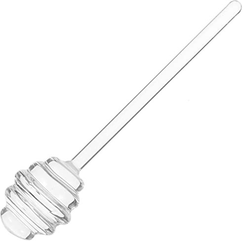 PAREKS Glas-Honigtaucher, transparenter Honigrührstab, Honigheber, Löffel, Marmeladensirup, Rührstab für Honigglas, Dosierung, Hochzeit, Party, Gastgeschenke, Gelb