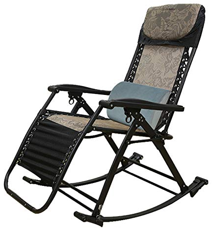 BUJOG Schaukelliege, Terrassen-Chaise-Stuhl, Zero-Gravity-Stuhl, Liegestuhl mit Kopfstütze