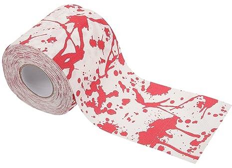 Housoutil Blutflecken Muster Toilettenpapierrolle Für Badezimmer Halloween Party Deko Farbiges Rollenpapier Zum Blutfleck Muster Design Für Gruselhaus Stimmung