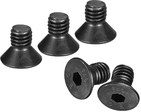sourcing map Tornillos de cabeza plana de 3/8-16 x 5/8 pulgadas, tornillos de cabeza plana avellanados de acero al carbono de grado 10.9, totalmente roscados, óxido negro, 20 unidades