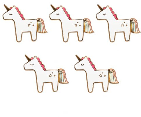 5er Set Einhorn Anstecker - Kindergeburstag - Einhorn Pins - Ansteck-Pin - Anstecknadel - Brosche - Button - Für Kinder & Mädchen - Mitgebsel - hochwertig & niedlich