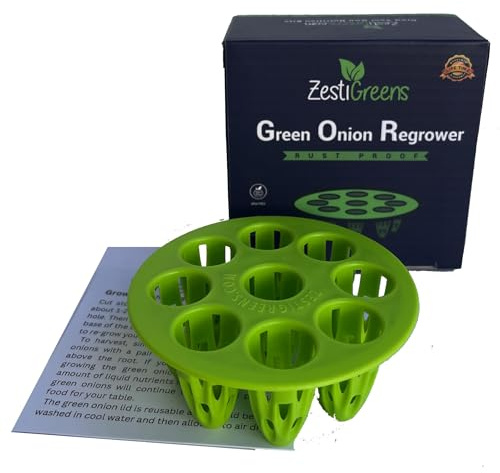 Easiest Green Onion Regrower. Includes Ergonically Designed Lid & Instructions for Beginners. Save Money with This Cool Kitchen Regrower