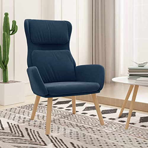 Homgoday Relaxsessel Fernsehsessel Ruhesessel Loungesessel TV-Sessel Schlafsessel Sessel Einzelsofa Lesesessel Einzelliegesessel für Schlafzimmer Wohnzimmer Blau Samt