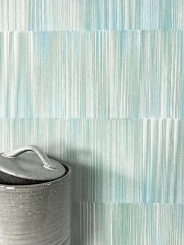 Newroom Vliestapete Grün Mint Streifen Muster Tapete Schlafzimmer | helles Mintgrün changierend, textile Fadenstruktur, pastellig skandinavisch, Mustertapete Wandtapete Kinderzimmer
